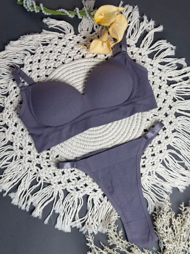 ست شورت و سوتین اسفنجی راحتی بنفش